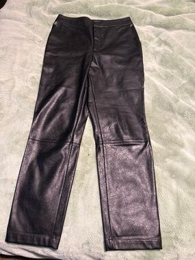 Express X Negin Mirsalehi Faux Leather Ankle Pants